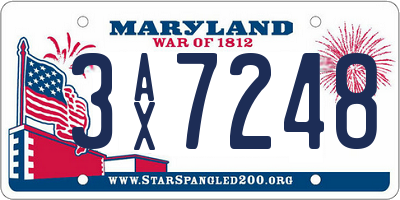 MD license plate 3AX7248