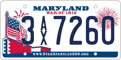MD license plate 3AX7260