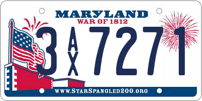 MD license plate 3AX7271