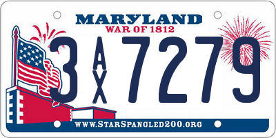 MD license plate 3AX7279