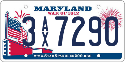MD license plate 3AX7290