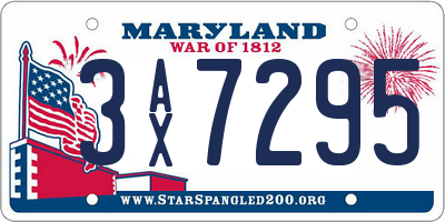 MD license plate 3AX7295