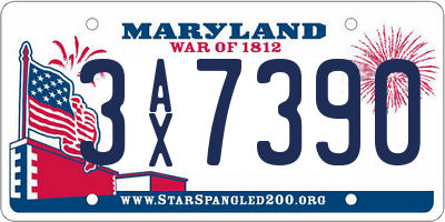 MD license plate 3AX7390