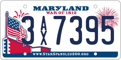MD license plate 3AX7395