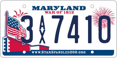 MD license plate 3AX7410