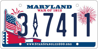 MD license plate 3AX7411
