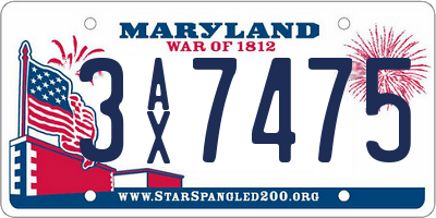 MD license plate 3AX7475