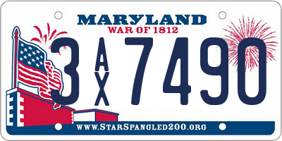MD license plate 3AX7490