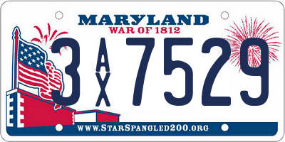 MD license plate 3AX7529