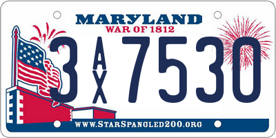MD license plate 3AX7530