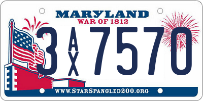 MD license plate 3AX7570