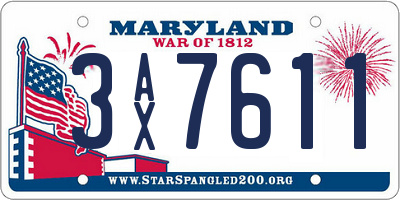 MD license plate 3AX7611