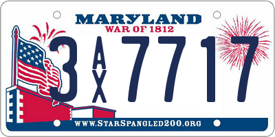 MD license plate 3AX7717