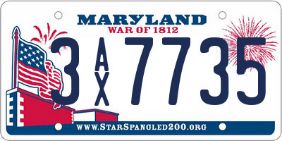 MD license plate 3AX7735