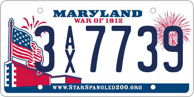 MD license plate 3AX7739