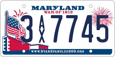 MD license plate 3AX7745