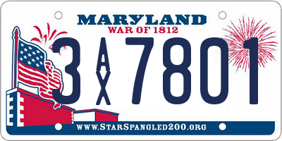 MD license plate 3AX7801