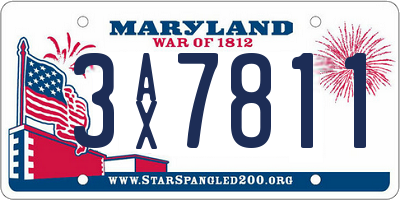 MD license plate 3AX7811