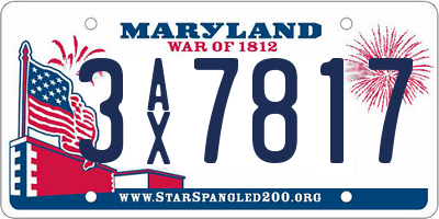 MD license plate 3AX7817