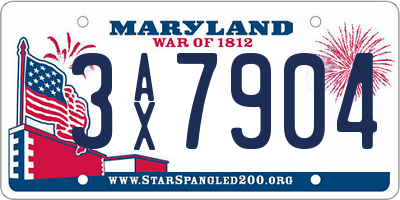 MD license plate 3AX7904
