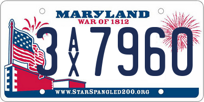 MD license plate 3AX7960