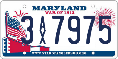 MD license plate 3AX7975