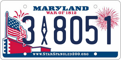 MD license plate 3AX8051