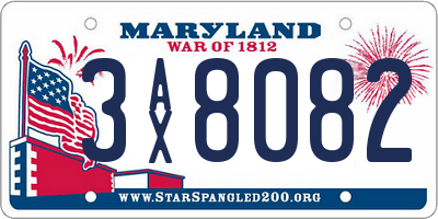 MD license plate 3AX8082