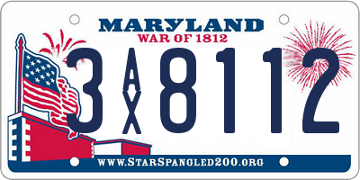 MD license plate 3AX8112