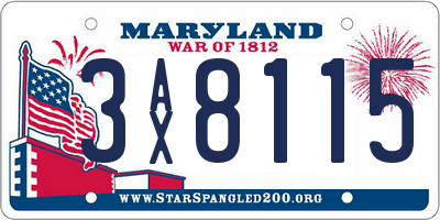 MD license plate 3AX8115