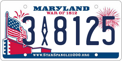 MD license plate 3AX8125