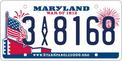 MD license plate 3AX8168