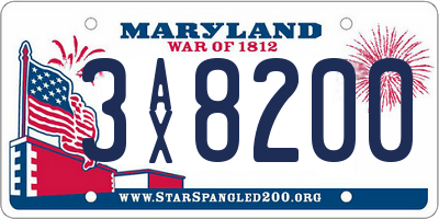 MD license plate 3AX8200