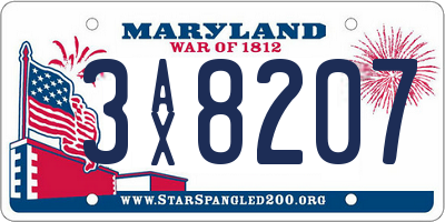 MD license plate 3AX8207