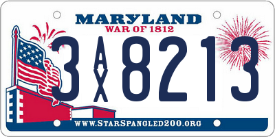 MD license plate 3AX8213