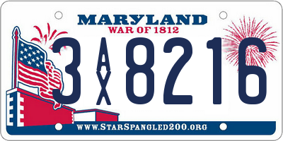 MD license plate 3AX8216