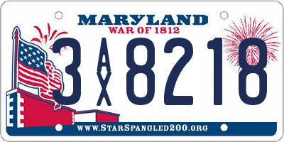 MD license plate 3AX8218