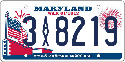 MD license plate 3AX8219