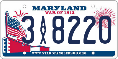MD license plate 3AX8220