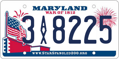 MD license plate 3AX8225