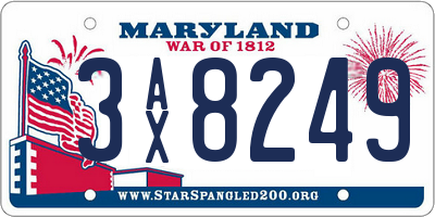 MD license plate 3AX8249