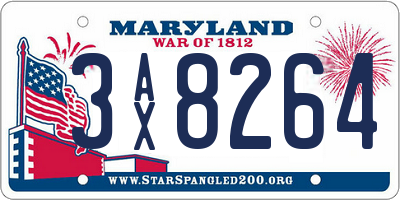 MD license plate 3AX8264