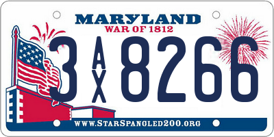 MD license plate 3AX8266