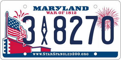 MD license plate 3AX8270
