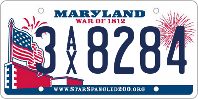 MD license plate 3AX8284