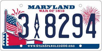 MD license plate 3AX8294
