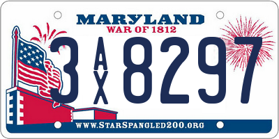 MD license plate 3AX8297