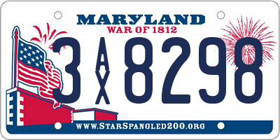 MD license plate 3AX8298