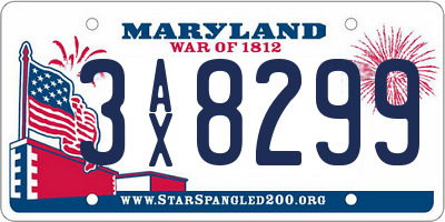 MD license plate 3AX8299