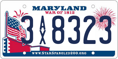 MD license plate 3AX8323
